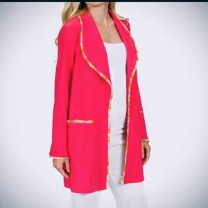 Scarpa Lauren Pierre Fuchsia Blazer with Colorful Trim Size Large Nwt